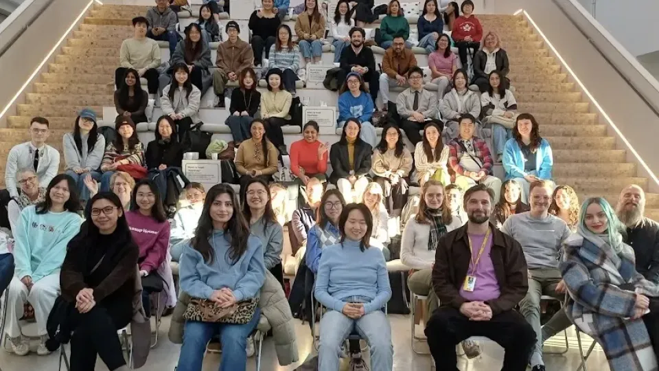 An audience full of international students.