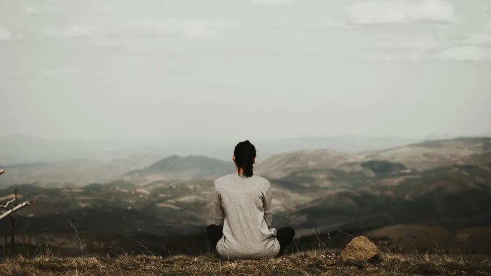 woman on cliff