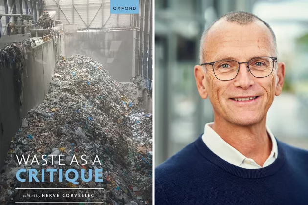 A book cover and Hervé Corvellec.
