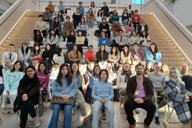 An audience full of international students.