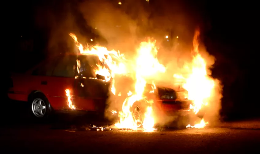 A car and fire
