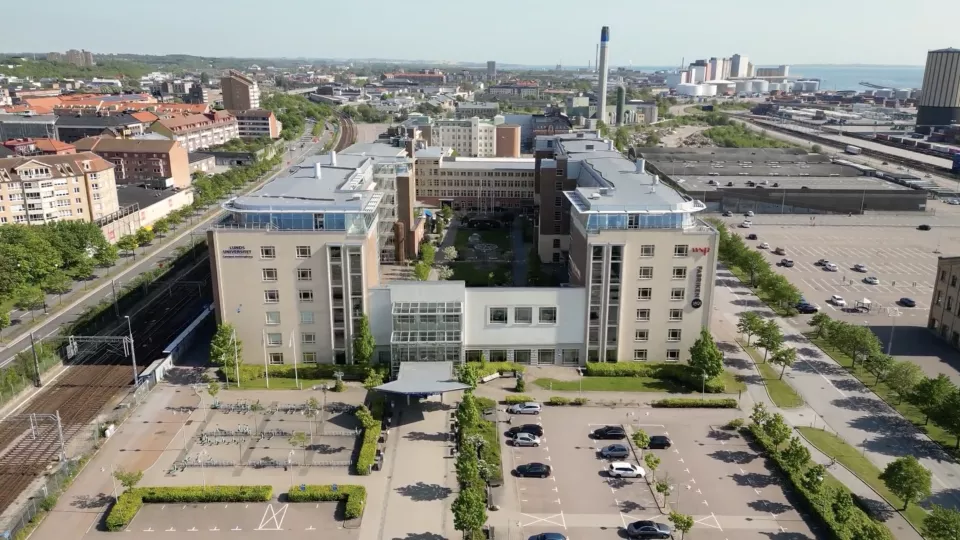 Foto av Campus Helsingborg ovanifrån.