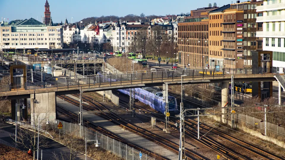 Utsikt över Helsingborgs tågstation.