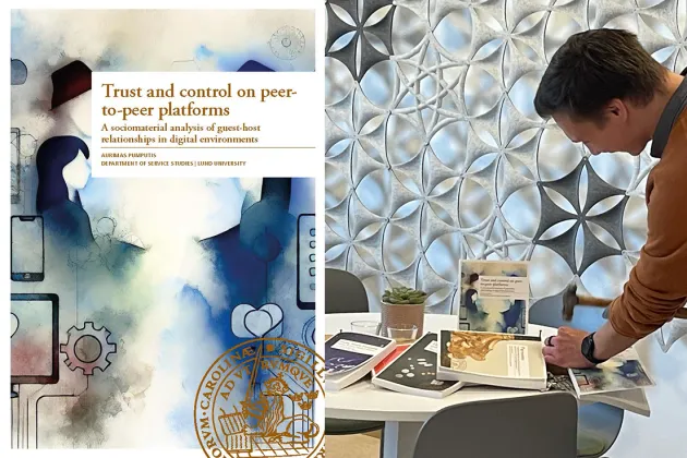 Till vänster: omslag till Aurimas avhandling. Till höger: Aurimas spikar.